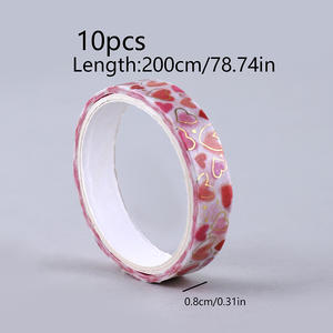 <span class=keywords><strong>Cinta</strong></span> Adhesiva Decorativa Kawaii de Alta Calidad, 10 Rollos/Caja, Papel <span class=keywords><strong>Washi</strong></span> para Scrapbooking, Regalo Fresco, Marca KOUZIO, 3m de Longitud - Product Image 4