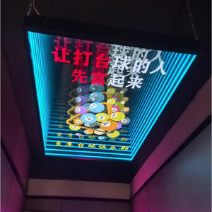Enseigne murale LED néon personnalisée effet miroir infini, affichage logo bouteille rouge, lumière statique AC 110-240V, publicité pour magasins - Product Image 4