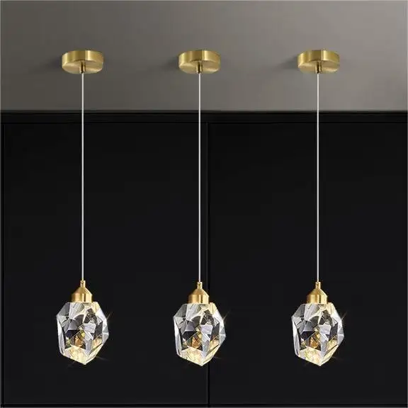 Haute qualité créatif sphérique salon fond mur cristal lustre romantique confortable chambre chevet LED suspension
