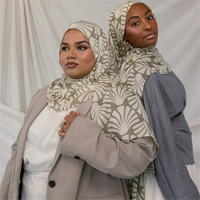Vente en gros Foulard populaire en modal imprimé numérique floral de coquillages de sable doux Hijab populaire pour musulmans
