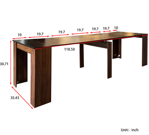 Multifunctional Extendable Modern Scandinavian Solid Wood Living Room Console <b>Table</b> with Storage - Product Image 5