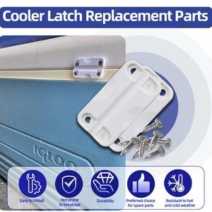 Replacement Plastic Hinges For Igloo Coolers 50-165 Qt <b>White</b> Surface Mount Durable PP Material - Product Image 3