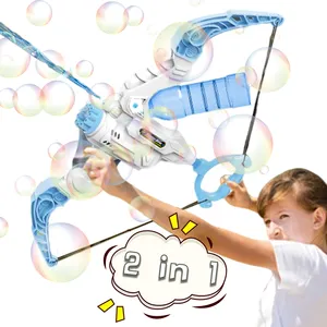 Customized 2 In 1 Outdoor Toys Electric Bubble Water Bow And Arrow Soap Bubble & Squirt Water Gun Bubble Launcher For Kids