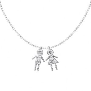 Dylam <b>Top</b> Jewelry Supplier Non Tarnish Rhodium 18K Gold Plated S925 <b>Silver</b> AAAAA Grade Zirconia Girl & Boy Pendant Necklace - Product Image 1