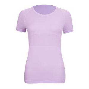 2025 séchage rapide respirant Logo personnalisé vêtements Yoga T-Shirt vente en gros commande en gros Yoga vêtements pour la course Fitness femmes ensemble - Product Image 2