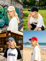 Gorra Unisex Vintage Y2K de Alta Calidad, Personalizada con Logotipo Bordado, Rayas Comunes, 100% Lona de Algodón, Ajustable, para Todas las Estaciones