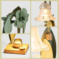 Chauffe-bougie personnalisé Lampe à parfum de fleur de luxe Lampe à minuterie électrique en verre à hauteur réglable avec 2 ampoules halogènes