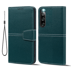 Étui portefeuille design Business pochette de téléphone pour <span class=keywords><strong>Sony</strong></span> <span class=keywords><strong>Xperia</strong></span> 10iii, pour <span class=keywords><strong>Xperia</strong></span> 1iii étui de carte de crédit avec corde - Product Image 3