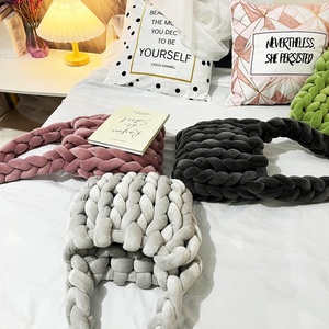 Lotus Yards-Manta tejida a mano, hilo grueso y corto de algodón y terciopelo, 250g, 3cm, venta al por mayor - Product Image 5