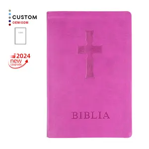 Factory Printing High Quality Kjv Bibles Pink Reina Valera 1960 Bible Leather Cover