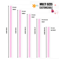Pailles de remplacement pour gobelets Stanley 30 et 40 oz, pailles en plastique réutilisables imprimées personnalisées style Coquette Bow & Pink Girl