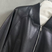 Jxwatcher Blouson Bomber Court en Cuir Véritable de Mouton pour Femme, Chaud et Doux, avec Logo Personnalisé, Tendance Printemps-Automne, Style Jeunesse