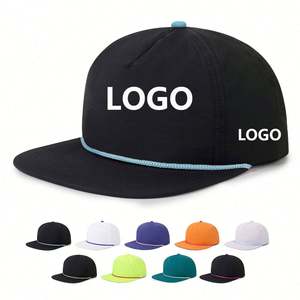 Factory Custom Sporty 5-Panel Snapback Baseball <b>Cap</b> with <b>Flat</b> Brim Common Fabric - Product Image 1