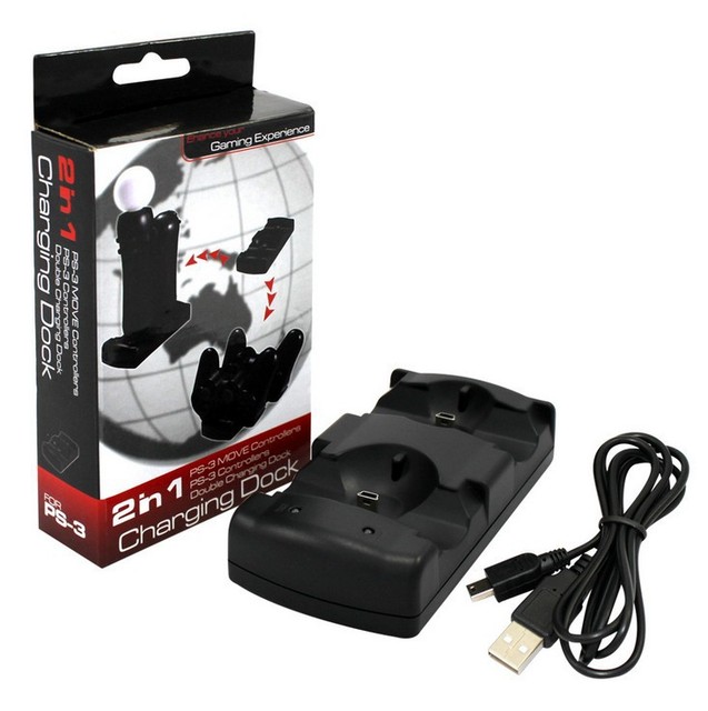 PS3move Dual Charger Stand Type C Charging Stand for PS3 Controllers
