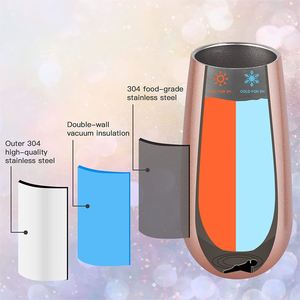 Gobelet isotherme double paroi en acier inoxydable de 12 oz avec logo personnalisé, couvercle anti-fuite, portable, pour fêtes, usage domestique, cadeaux (lot de 6) - Product Image 5