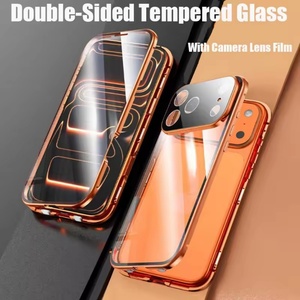 เคสโทรศัพท์ใสขอบโลหะกระจกนิรภัยสองด้านสำหรับ iPhone 17 16 15 14 Pro Max รุ่นอัปเกรดแบบแม่เหล็ก - Product Image 4