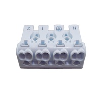 Connecteur de bande LED BELEKS à 4 voies, bande de mise à la terre, pince de fil sécurisée, borniers pour l'installation d'éclairage LED