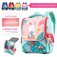 Sac à dos scolaire en nylon pour enfants, style dessin animé coréen, anti-vol, motif poisson naturel, mignon et pratique pour la maternelle