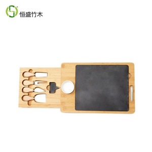 Ensemble de planches à fromage en bambou et bois Hengsheng, planche à découper en bambou avec couteaux, outil de cuisine écologique pour servir le fromage - Product Image 4