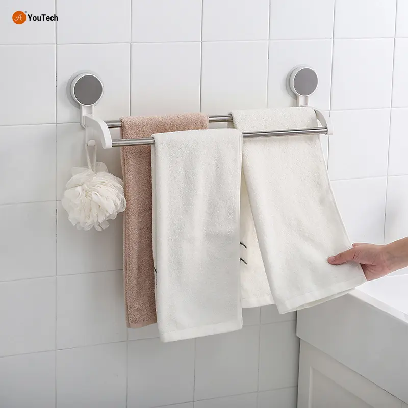 Niet-Ponsen Niet-Markering Muur Opknoping Handdoek Rek Rvs Keuken Badkamer Opbergrek Badkamer Dubbele Paal Opknoping Rack