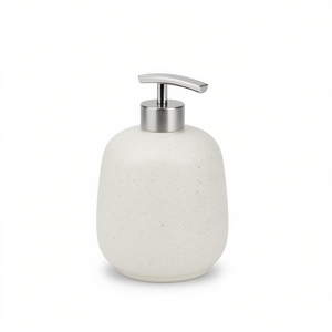 Dispensador de Jabón Líquido Afra, Blanco Mate, Diámetro 10.5 cm, Altura 16.5 cm, Botella de Cerámica con Bomba para Baño y Cocina - Product Image 3