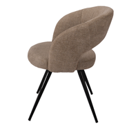 Chaise de salle à manger moderne en tissu avec dossier creux, assise large et pieds en métal pour la maison, le bureau et les loisirs