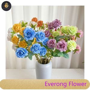 Seis <span class=keywords><strong>rosas</strong></span> <span class=keywords><strong>dulces</strong></span> decoración larga mariage flores artificiales decorativas - Product Image 3
