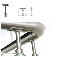 Accessoires de balustrade extérieure modernes en acier inoxydable, supports de main courante réglables pour systèmes de balustrades en verre/métal, balcon