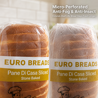 Sacs à pain micro-perforés en OPP de qualité alimentaire FDA, sacs en plastique à soufflet, vente en gros du fabricant, avec votre propre logo