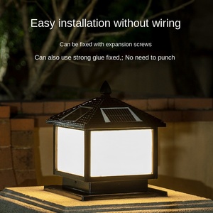 Solar LED Pillar <b>Light</b> Outdoor Bronze Ra80 500 Lumens IP65 2700K Warm White Glass <b>Shade</b> Flush Mount Dimmable Garden Pathway Lamp - Product Image 5