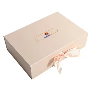 Custom Big Paper Caja De Carton Cardboard Wedding Foldable Magnetic Gift Box Luxury Gift Box Packaging With Ribbon Bow