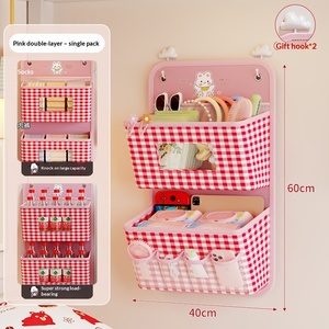 Oxford Fabric Multi-Purpose <b>Storage</b> Hanging Bag <b>Wall</b>-Mounted Closet Rack Cartoon Design Student Dorm Bedside Organizer <b>Storage</b> - Product Image 6