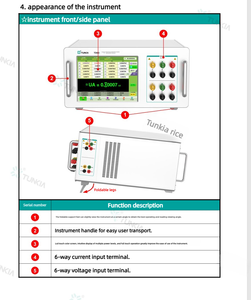 Dispositivo di Calibrazione per Test di Protezione Relè Tunkia TD6600, Strumento di Verifica Segnali Piccoli a 6 Canali V/I e 12 Canali, <span class=keywords><strong>Classe</strong></span> 0.02 - Product Image 4