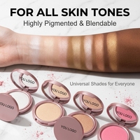 Palette de surligneur personnalisable à marque privée, poudre scintillante rose, longue tenue, végétalienne, minérale, haute pigmentation