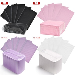 125 pièces de tapis de table jetables pour manucure, coussinets en papier portables pour le nettoyage, pour poste de travail de salon de manucure et de cils - Product Image 2