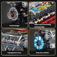 Ensemble de blocs de construction moteur V8, 773 pièces, kit de modèle MOC motorisé, jouet mécanique STEM pour adultes et collectionneurs, vente en gros