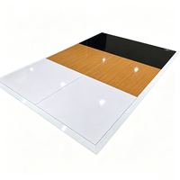 Décoration de mariage intérieure/extérieure, piste de danse à carreaux noir et blanc avec matériaux en contreplaqué d'aluminium et de bois, revêtement de sol composite