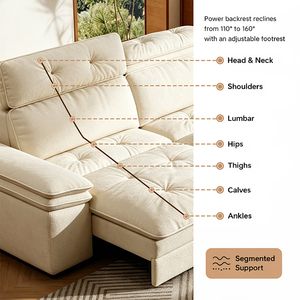 Sofá Cama Eléctrico Reclinable Inteligente con Control por Voz 3 en 1, Tela Antibacteriana 5A, Ahorro de Espacio, Multifunción, Reclinables de Pared - Product Image 3