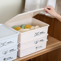 Boîte de rangement de chaussettes de placard de ménage boîte de rangement de sous-vêtements de soutien-gorge en plastique avec couvercle