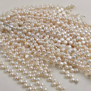 Bracelet de perles d'eau douce naturelles de haute qualité 8-9 mm, forte luminosité, perles de pain à 28 trous, vente en gros, perles semi-finies en vrac - Product Image 4