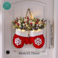 Funkelnder Weihnachtskranz Schimmernde Weihnachtshandschuhgirlande Weihnachtskranz
