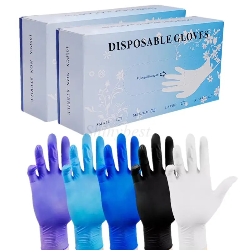 Gants en latex épais de qualité alimentaire de haute qualité, pour le nettoyage de la maison, le salon de beauté, imperméables, gants de travail, gants en nitrile