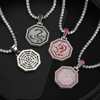 Craft Wolf bijoux fins style de mode micro insert zircon élément de style chinois 12 signes du zodiaque pendentif collier