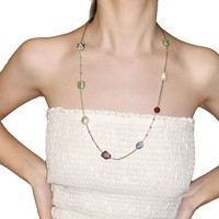 Nuevo Diseño Original de Fanke: Collar Largo de Cuentas de Piedra Natural con Estilo Étnico para Fiestas de Verano, Accesorios Plegables Pequeños que no se Pierden.