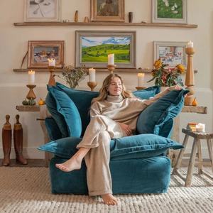 Sofá de tamaño pequeño <span class=keywords><strong>para</strong></span> sala de estar, asiento individual, dormitorio Simple, sofá de tela <span class=keywords><strong>para</strong></span> apartamento, nórdico, espacioso, perezoso, puede acostarse - Product Image 3