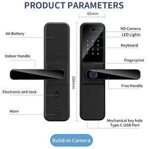 Wifi Biometric Electronic Tuya APP Remote Smart <strong>Lock</strong> Fingerprint <strong>Small</strong> Size Monitor Camera <strong>Door</strong> <strong>Lock</strong> - Product Image 4