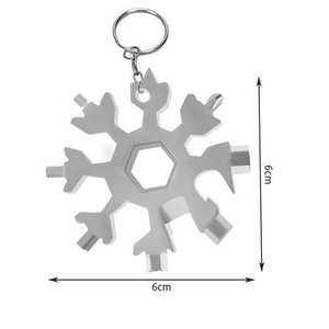 Herramienta multifunción 18 en 1, llavero con forma de copo de nieve, herramienta de supervivencia para exteriores de acero inoxidable - Product Image 2