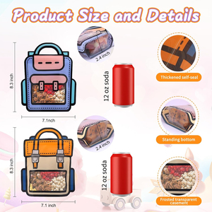 Sacs cadeaux en plastique avec poignées pour anniversaire, fête, mariage, emballage cadeau réutilisable en vrac pour bonbons, en-cas, <span class=keywords><strong>chocolat</strong></span>, sandwichs - Product Image 3