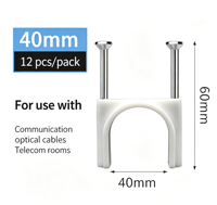 Clip de fixation double pour tuyau 25/30/32/35/40/50mm – Serre-câble en plastique pour fixation de câble optique