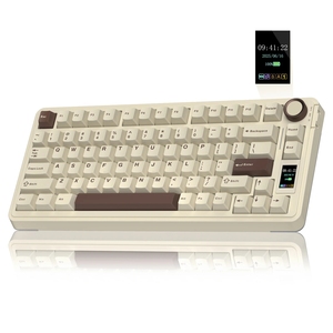<span class=keywords><strong>Clavier</strong></span> mécanique de jeu AULA S75 <span class=keywords><strong>Pro</strong></span> Tri-Mode, disposition 75 %, interrupteurs pré-lubrifiés remplaçables à chaud, touches PBT avec bouton rotatif pour les joueurs - Product Image 1